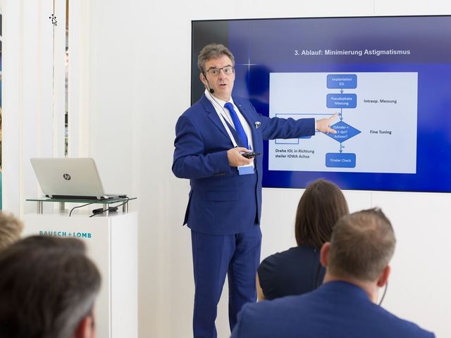 Aufnahme des Formats Meet the Expert (Emmetropie) bei B+L auf der DOC 2018