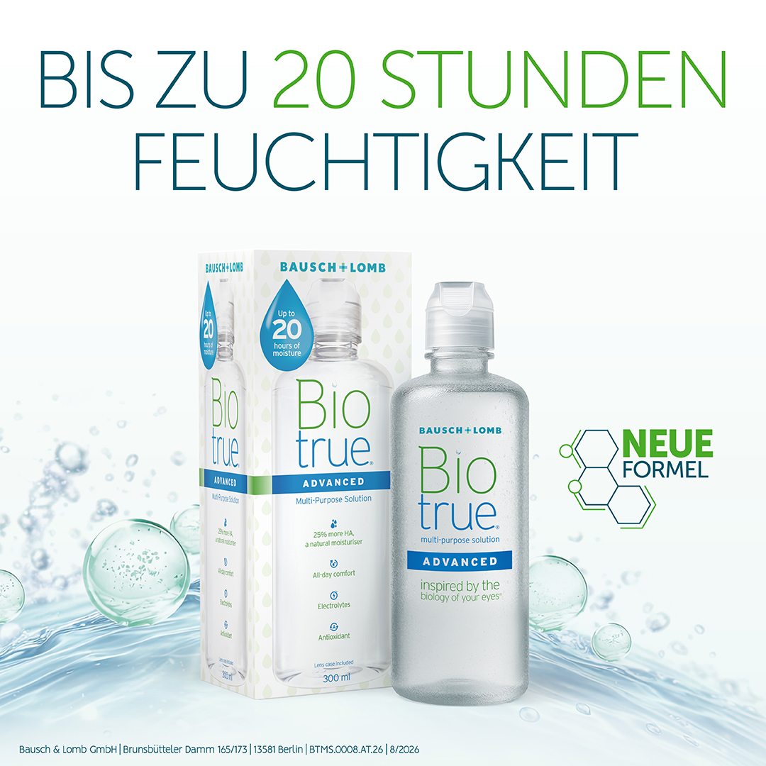 Social-Media-Motiv 2: Biotrue ADVANCED Kontaktlinsenpflegemittel