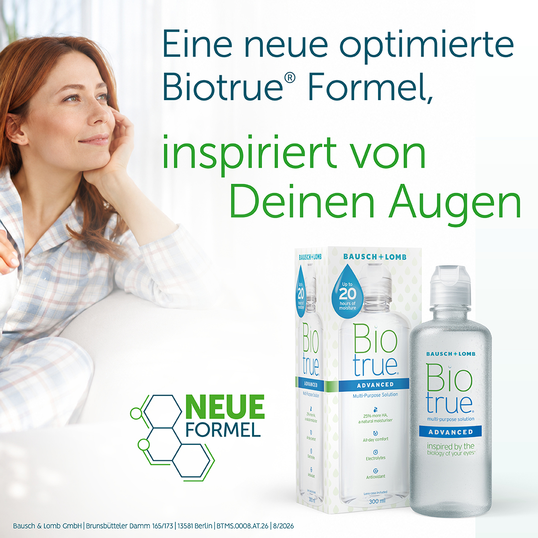 Social-Media-Motiv 3: Biotrue ADVANCED Kontaktlinsenpflegemittel
