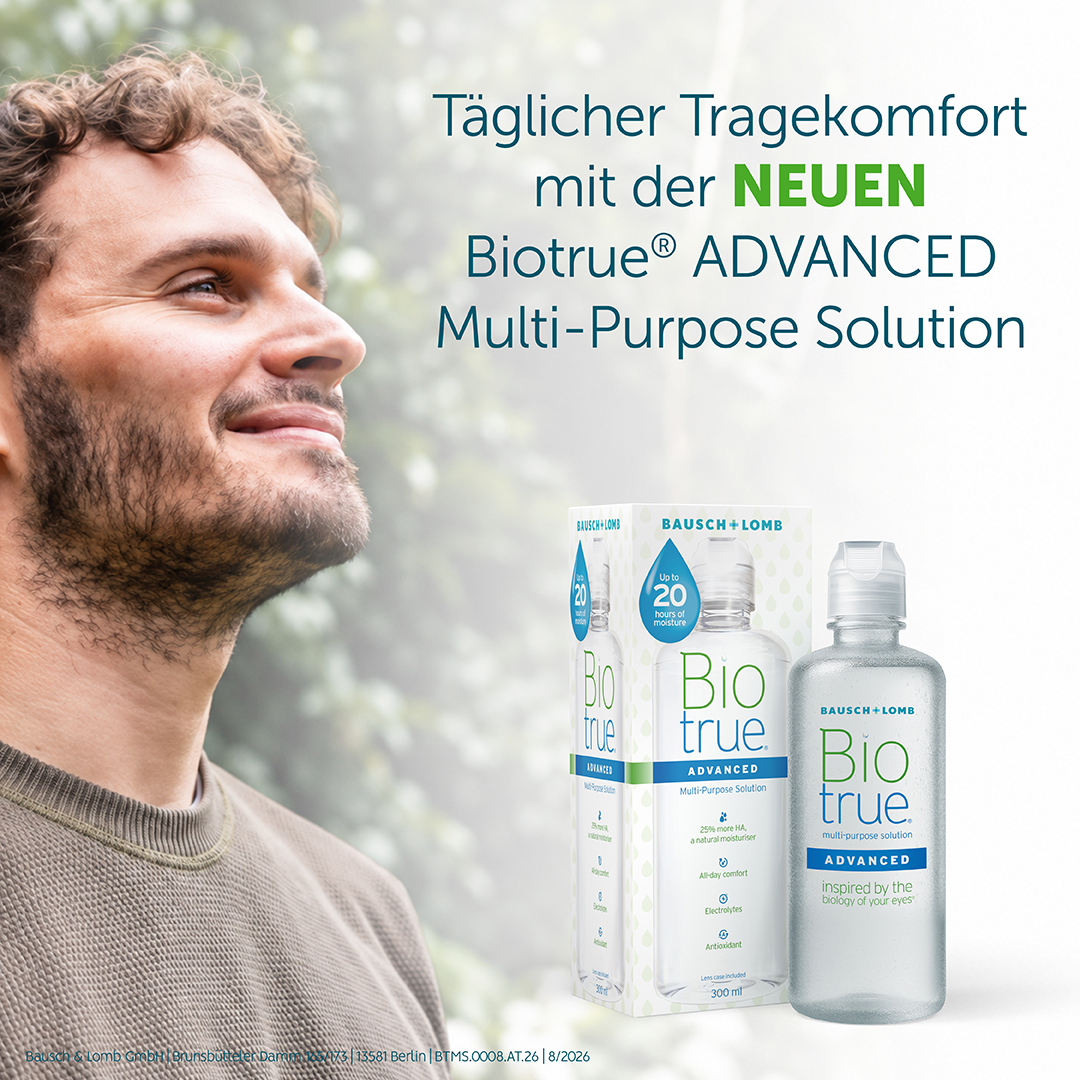 Social-Media-Motiv 4: Biotrue ADVANCED Kontaktlinsenpflegemittel