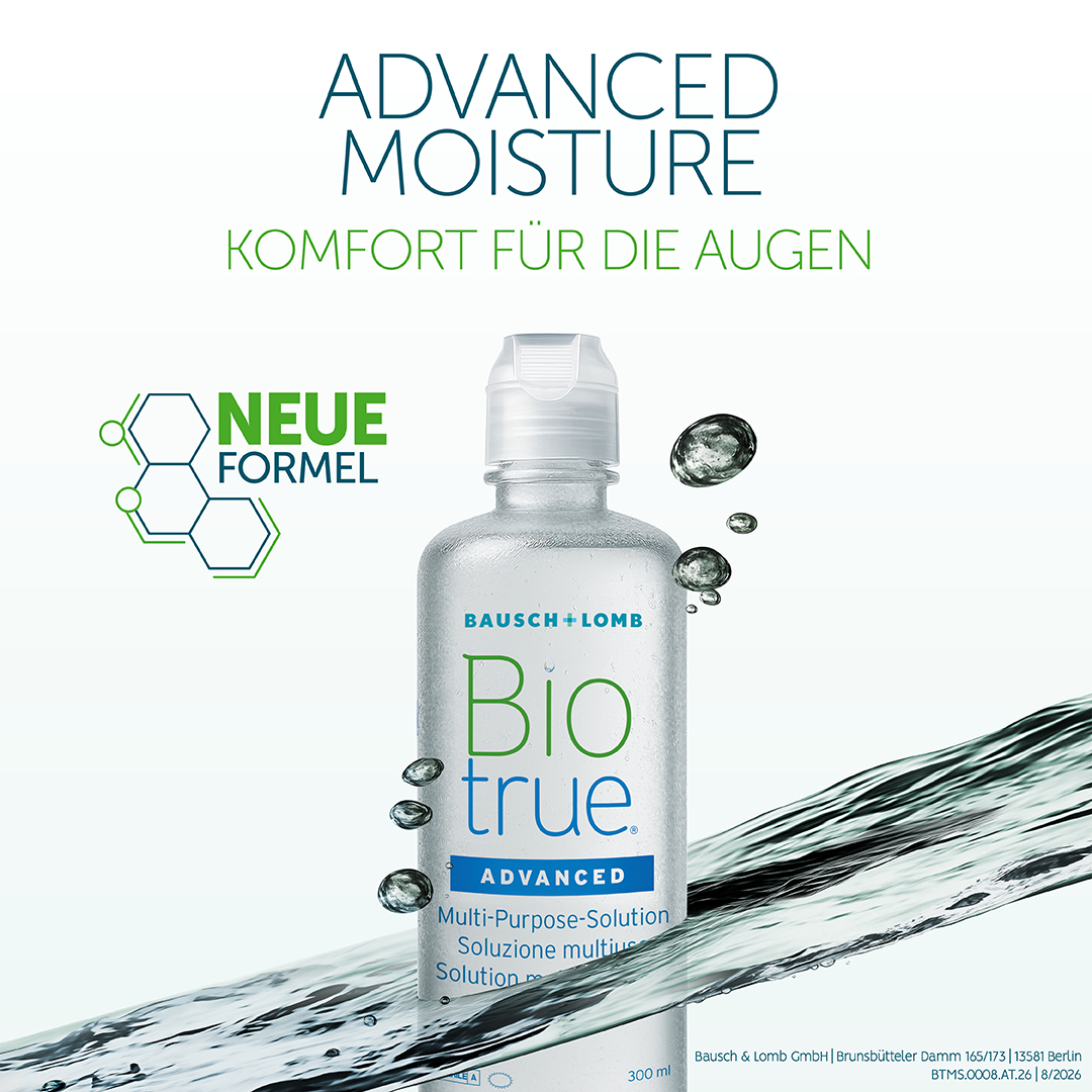Social-Media-Motiv 1: Biotrue ADVANCED Kontaktlinsenpflegemittel