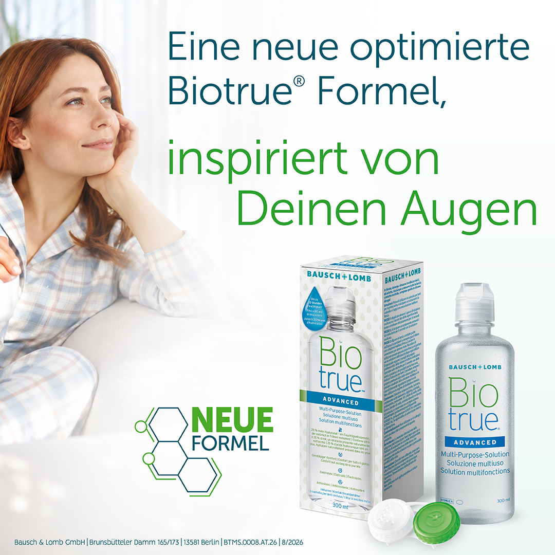 Social-Media-Motiv 3: Biotrue ADVANCED Kontaktlinsenpflegemittel