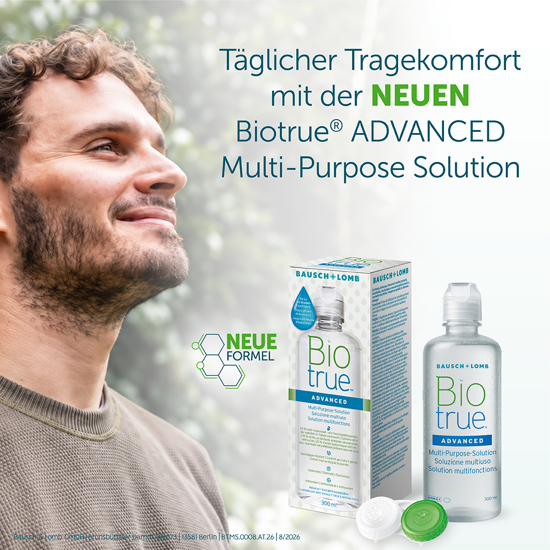 Social-Media-Motiv 4: Biotrue ADVANCED Kontaktlinsenpflegemittel